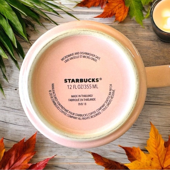 STARBUCKS | ban.do “Sweater Weather” Pink 12oz Mug Fall Winter Coffee - Picture 8 of 10